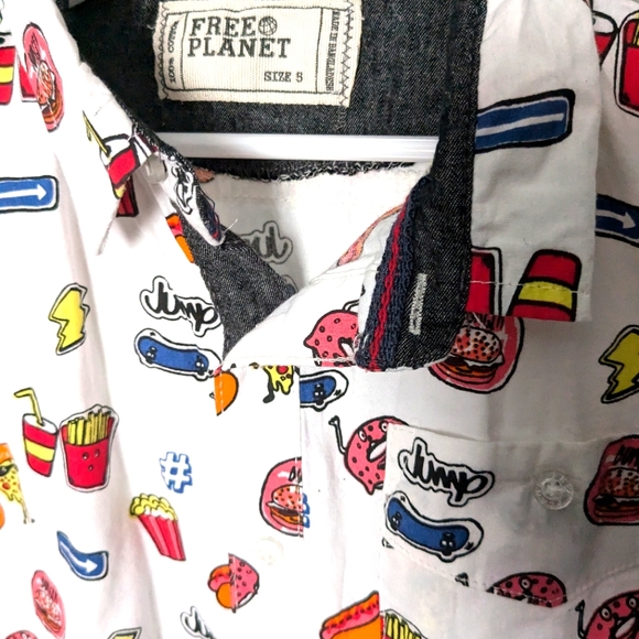 Free planet button-up shirt - Picture 1 of 4